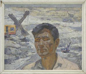 Портрет строителя Туямуинского гидроузла Клычева. Р. Гаглоева. 1973