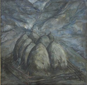 Стога в лунную ночь. Р.Гаглоева. 1981